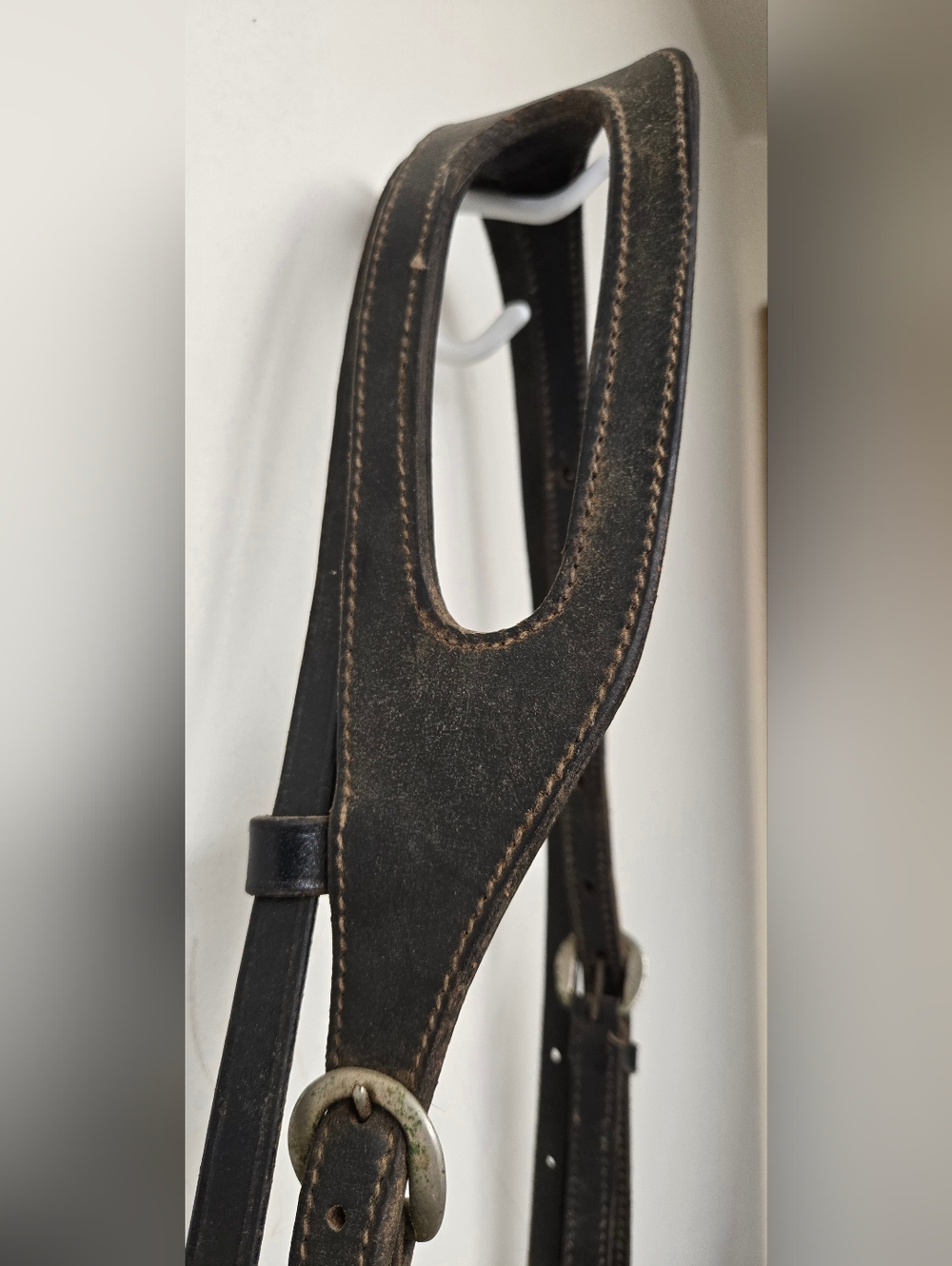 Vintage Slot Ear Leather Horse Headstall